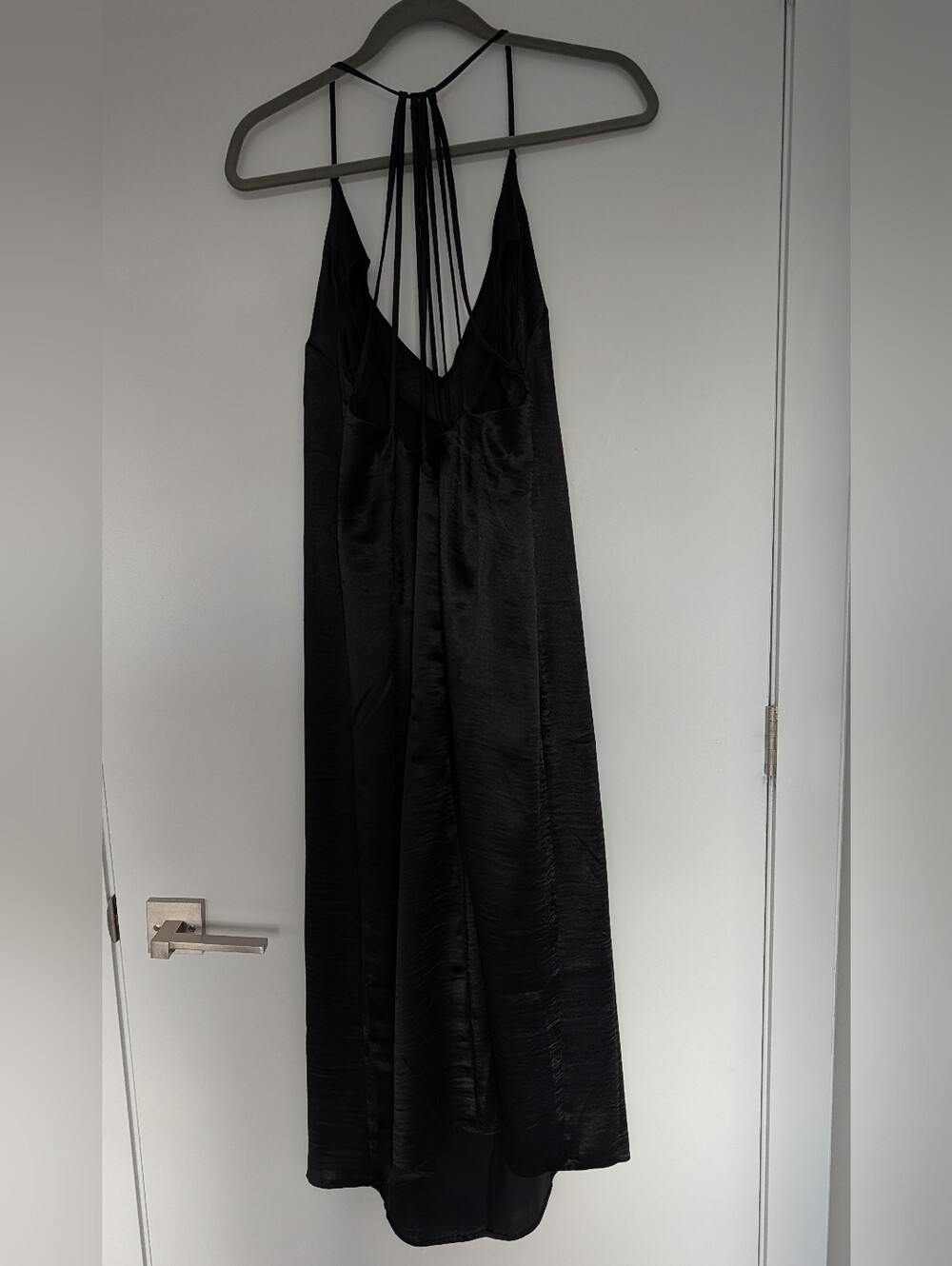 ASOS Black Slip Maxi Dress with Strappy Back